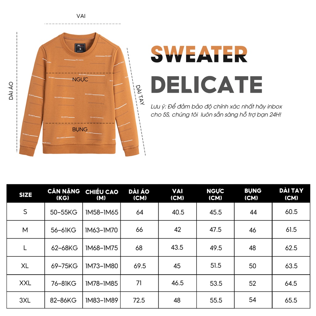Áo Sweater Nam Thu Đông Chất Nỉ 5S Chất Liệu Cotton USA Cao Cấp, Bền Màu, Giữ Ấm, Không Bai Gião (SD-ANO22008)