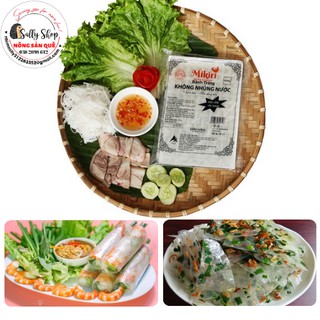 Bánh Tráng Vuông Lớn Mikiri 35 Lá - Siêu Mỏng Không Nhúng Nước - Gỏi Cuốn, Bánh Tráng Trộn Siêu Ngon