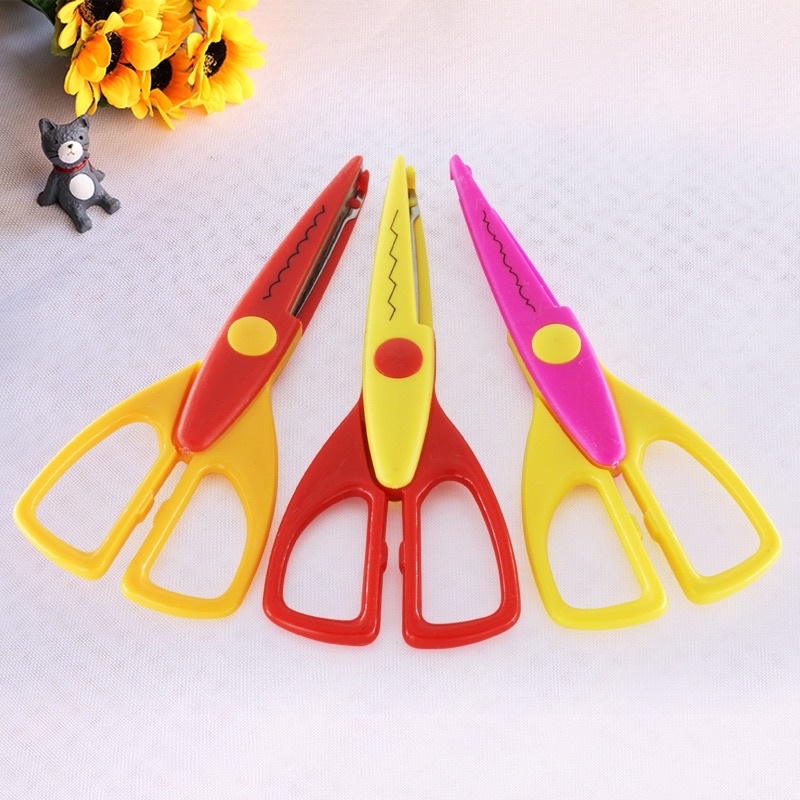 Kéo cắt giấy tạo sóng, kéo răng cưa, kéo tạo kiểu gợn sóng dụng cụ thủ công (Giao màu ngẫu nhiên)