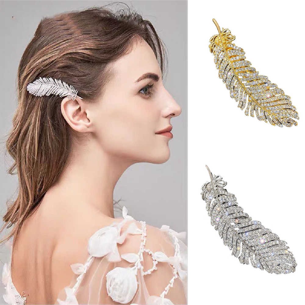 Kẹp tóc nữ Hàn Quốc cô dâu Lông Vũ đính đá lấp lánh xinh đẹp sang chảnh