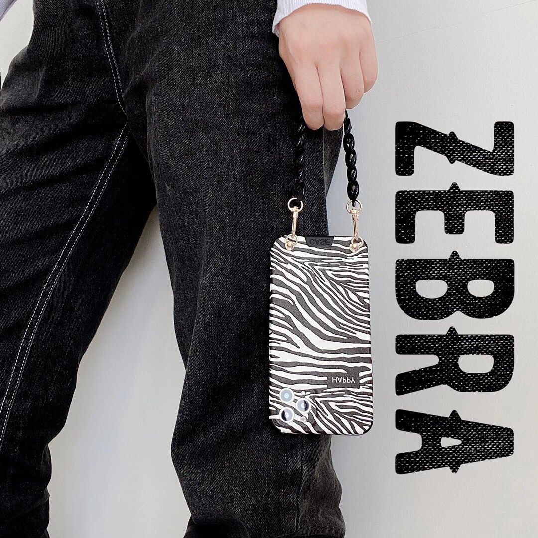 Ốp điện thoại mềm họa tiết ngựa vằn/da báo kèm chuỗi dây cho IPhone 12pro Max 11 pro Max X XS XR XSMAX 7 8 Plus | BigBuy360 - bigbuy360.vn