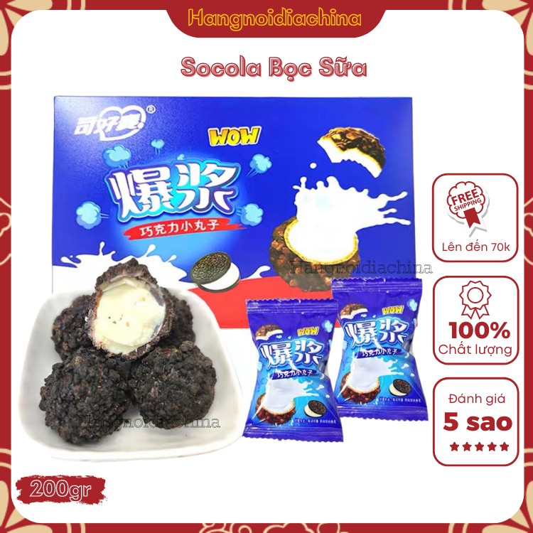 [500g]Socola oreo viên nhân kem sữa tan chảy- bánh quy tết socola oreo ăn vặt