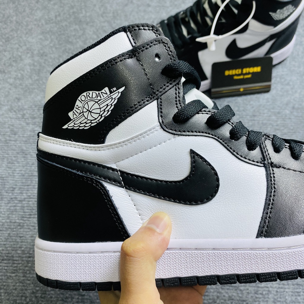 Giày sneaker Nam | Jordan 1 high Panda / trắng đen bản tiêu chuẩn