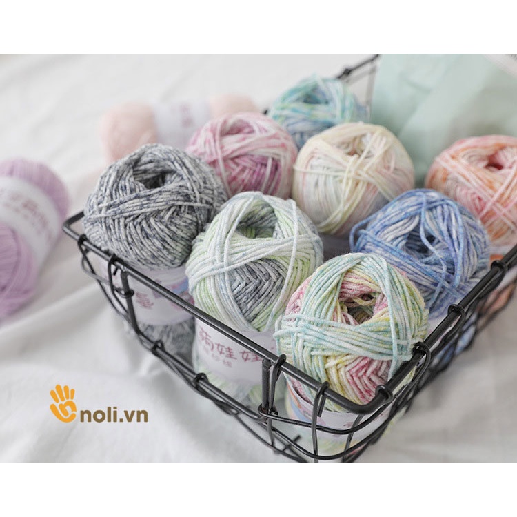 Len baby yarn loang an toàn cho trẻ nhỏ, cực kì mềm mại, chất sợi không bai dão, không phai màu, màu sắc độc đáo 40g