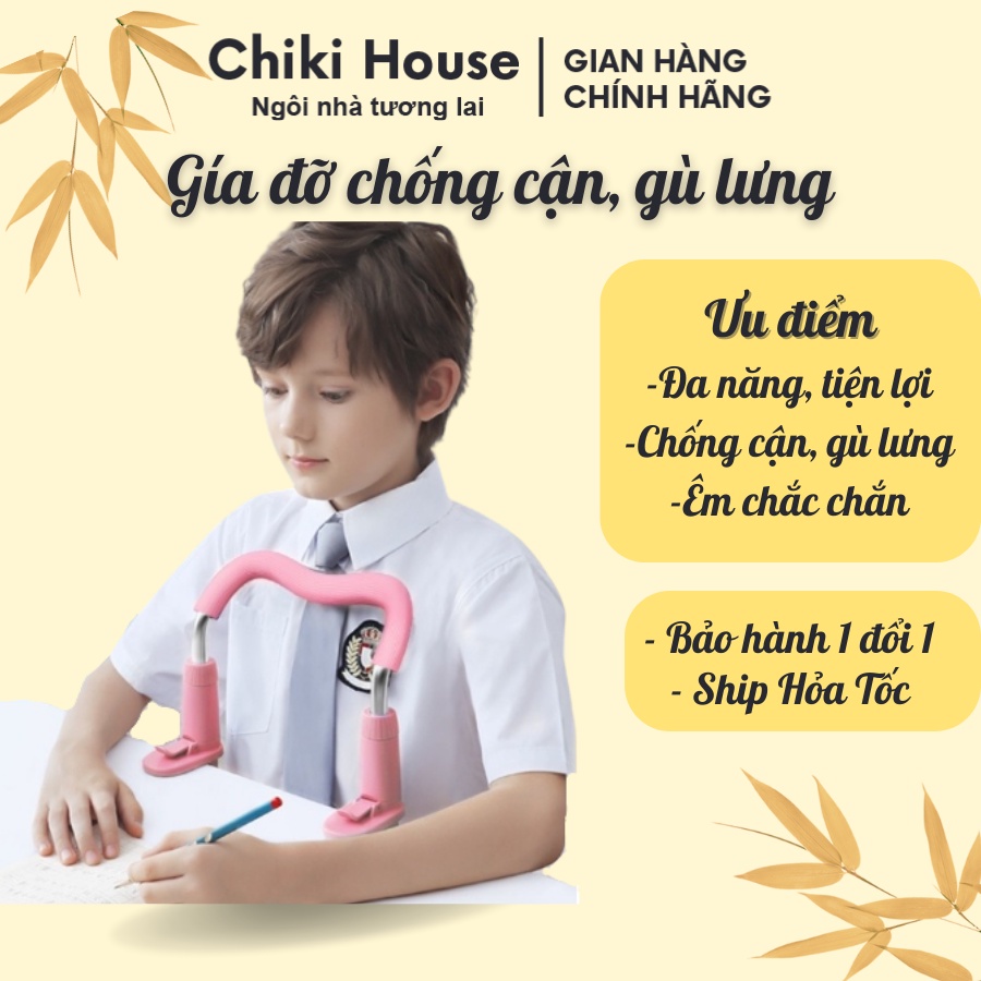 Giá đỡ ngực kẹp bàn học chống cận, chống gù thông minh cho bé - Chiki house