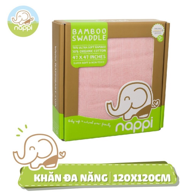 KHĂN SỢI TRE NAPPI MÀU HỒNG 120* 120cm