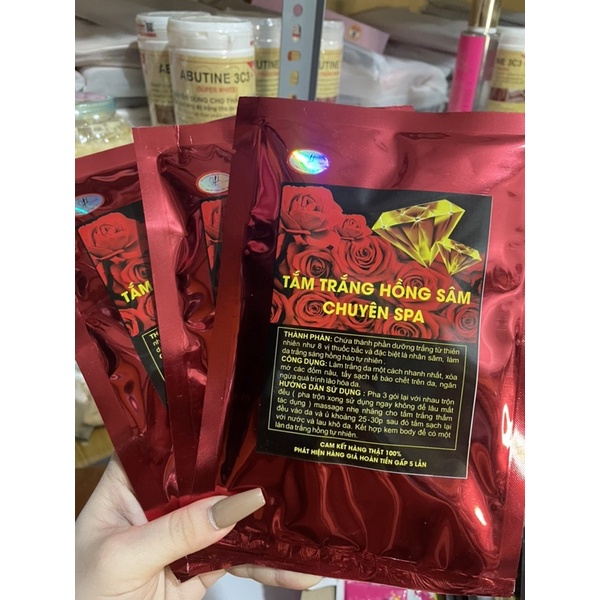 Tắm trắng hồng sâm + sữa tắm chanh