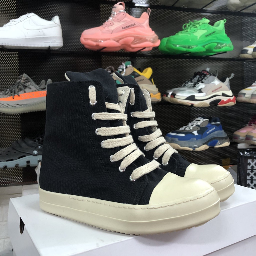 Giày Rick Owen Cao Cổ [SALE SỐC] Giầy Sneaker Rick Owens Cao Cổ Đen Full Size (36-43)