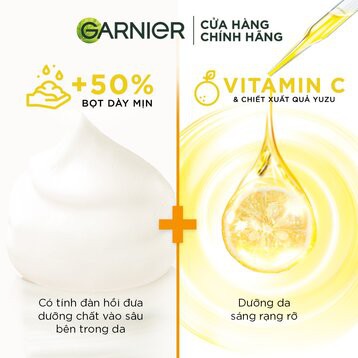 Sữa Rửa Mặt Garnier Tạo Bọt Dưỡng Sáng Làn Da Light Complete Vitamin C Whip Foam 50ml