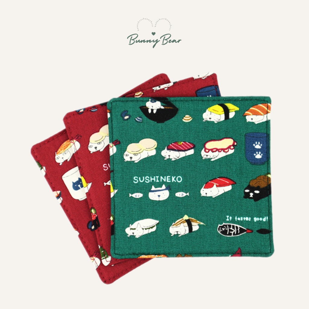 Lót ly vải in hình xinh xắn | Bunny Bear