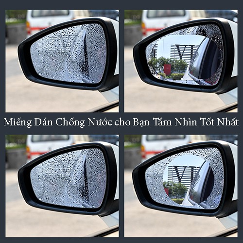 Bộ miếng dán chống đọng nước, bám nước  - sương mù đọng lại trên gương kính xe hơi ô tô cao cấp hàng chính hãng