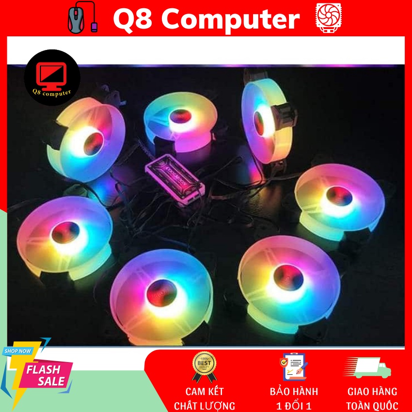 Quạt tản nhiệt Fan Coolmoon Y1 Led RGB 💧 LOẠI BỀN 💧 tản nhiệt máy tính chất lượng gia công rất sắc sảo, độ ồn thấp