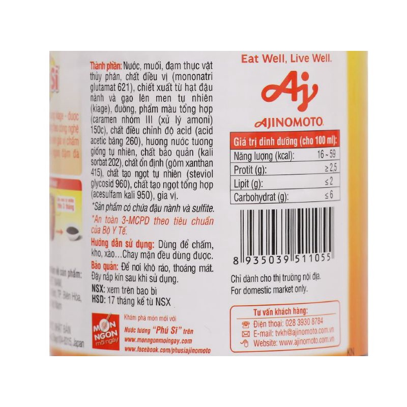NƯỚC TƯƠNG PHÚ SĨ THƯƠNG HIỆU AJI - NGON 500ML