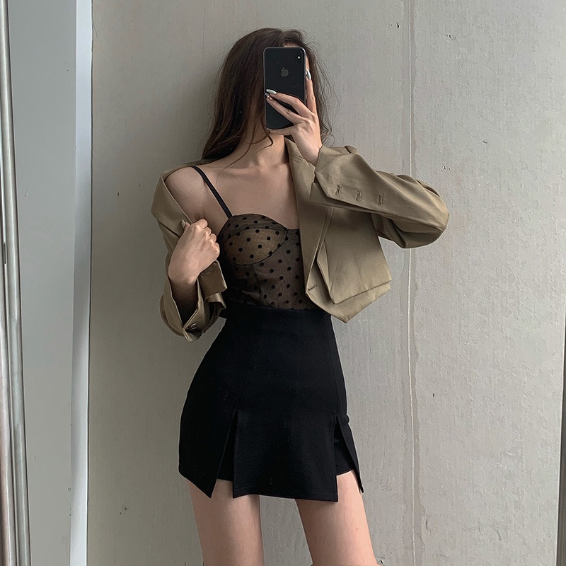 Chân váy ngắn xẻ tà Emilyshop ulzzang