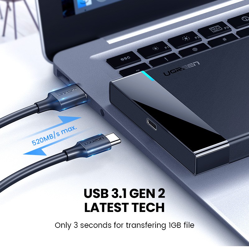 Vỏ ổ đĩa ngoài UGREEN USB 3.1 phù hợp với Sata III 2.5" chuyên dụng