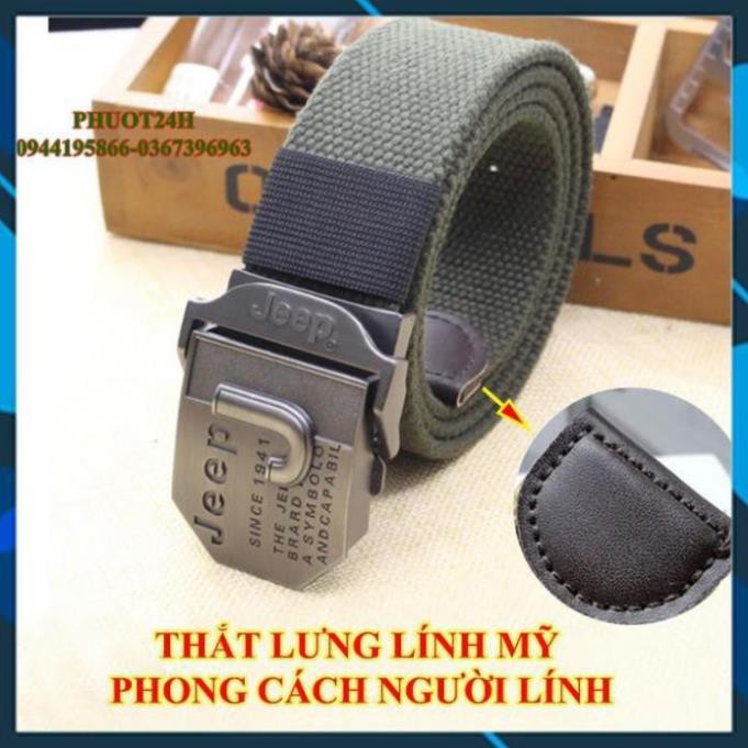 [FreeShip – hàng Auth] Thắt Lưng Nam LÍNH Mỹ JEEP Cao Cấp - Dây Nịt Nam Quân Đội Vải Bố Đẹp  ྇