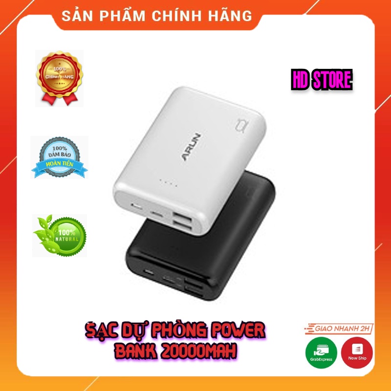 Sạc Dự Phòng Mini Arun CK10 10000mAh 3.0A Sạc Bền Dùng Tiện Lợi Thời Gian Sạc Lâu, Thiết Kế Nhẹ Nhàng Thanh Lịch