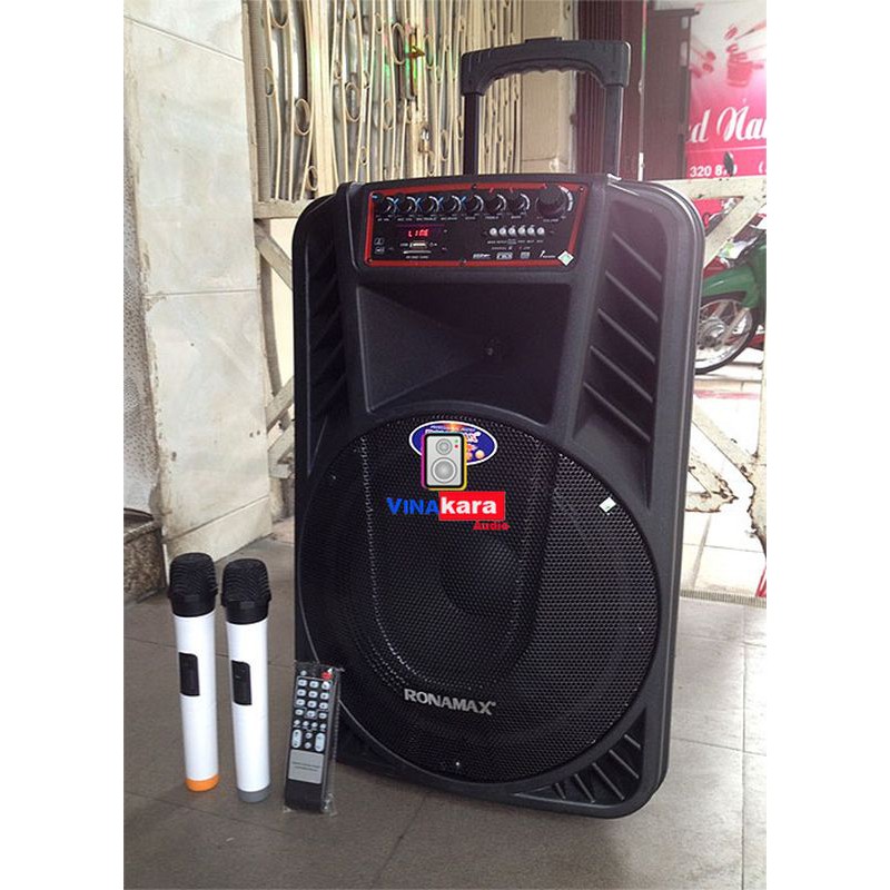 Loa Kéo Di Động Bluetooth Karaoke Ronamax H12 - 3 Tấc + 2 Micro ca nhẹ + tặng 2 chống lăn mic