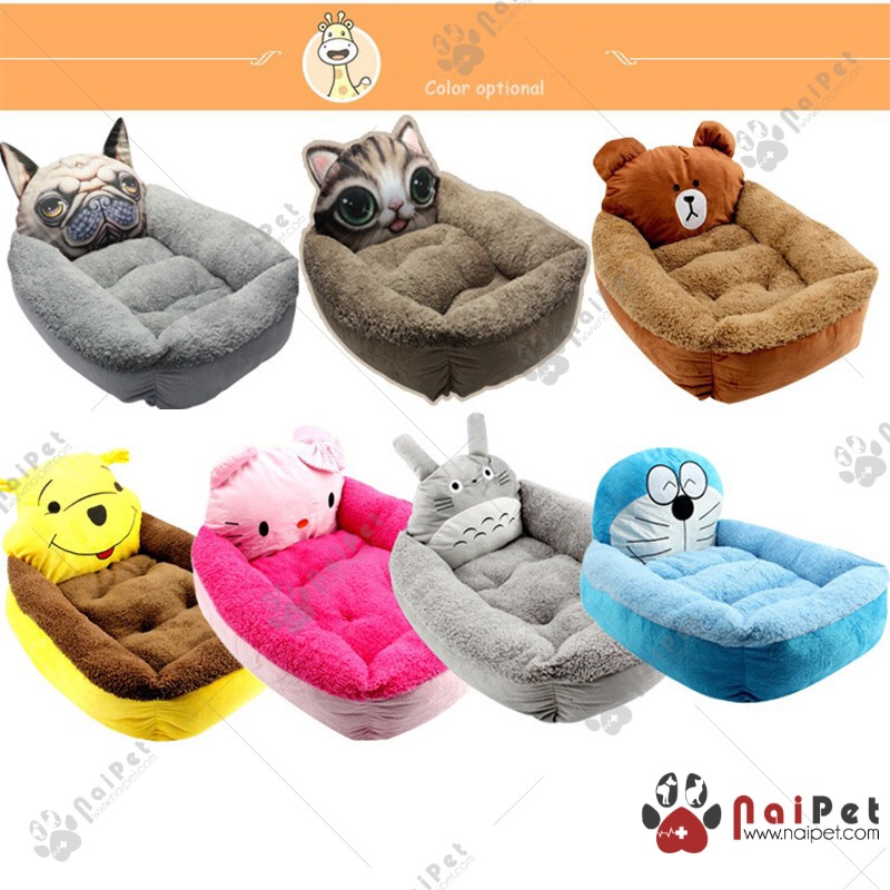 Ổ Nệm Nằm Giường Nằm Hình Mặt Thú 3D Cho Thú Cưng DN021