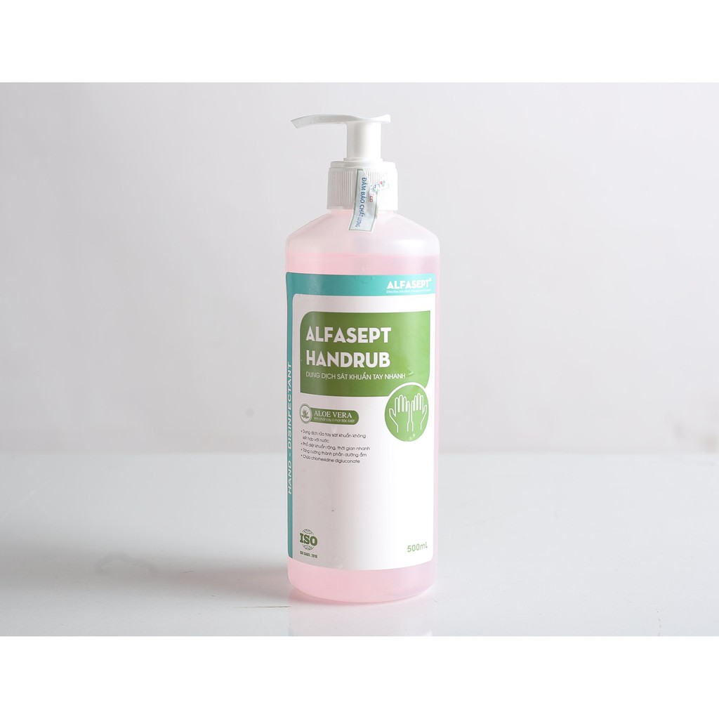 Nước rửa tay sát khuẩn gia đình Alfasept Handrub 500ml- Tinh chất Nha Đam