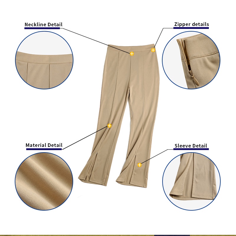 Quần dài Zanzea lưng cao xẻ tà phong cách châu Âu thiết kế thời trang cho nữ