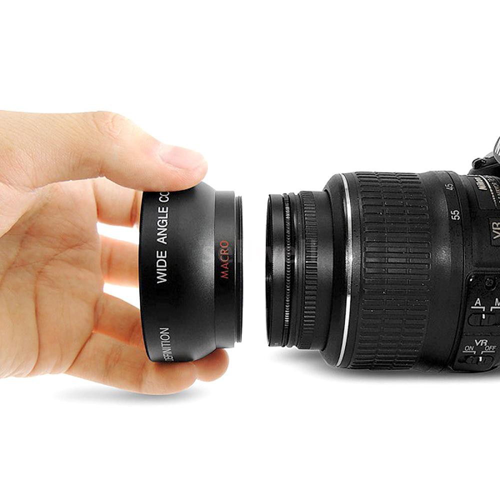 Len góc rộng và len chụp Macro cho máy ảnh Canon Nikon Sony Pentax 52MM DSLR