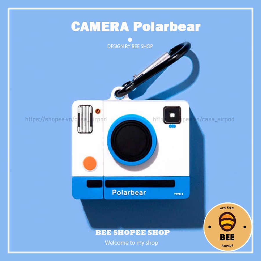 [Hàng Mới Về] Case Vỏ Bao Airpods Đựng Tai Nghe Airpod 1 2 Pro Camera Máy Ảnh Polarbear Siêu Dễ Thương BEE SHOP
