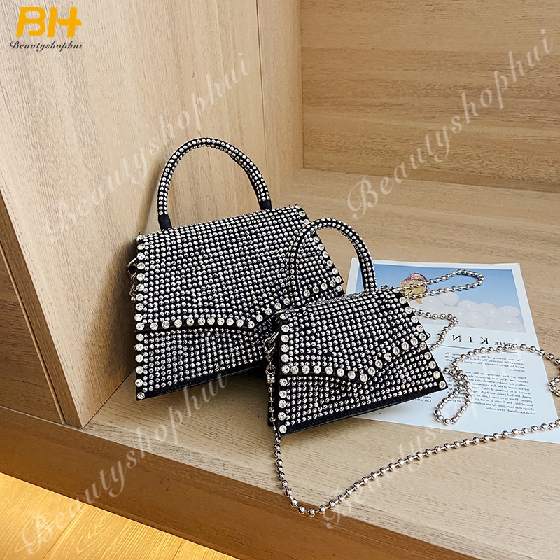 Túi Xách Đeo Vai Kiểu Vuông Đính Đinh Tán Thời Trang Dành Cho Nữ