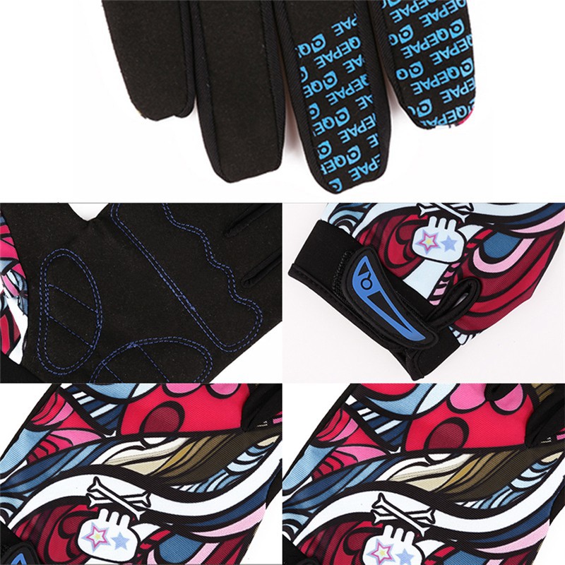 Găng tay xe đạp che phủ toàn bộ ngón thoáng khí chống sốc chống trượt có đệm lòng bàn tay thời trang ngoài trời unisex