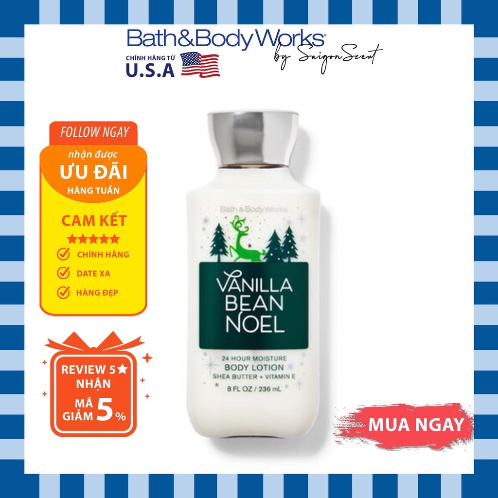 Dưỡng Thể Bath &amp; Body Works Vanilla Bean Noel (236mL)