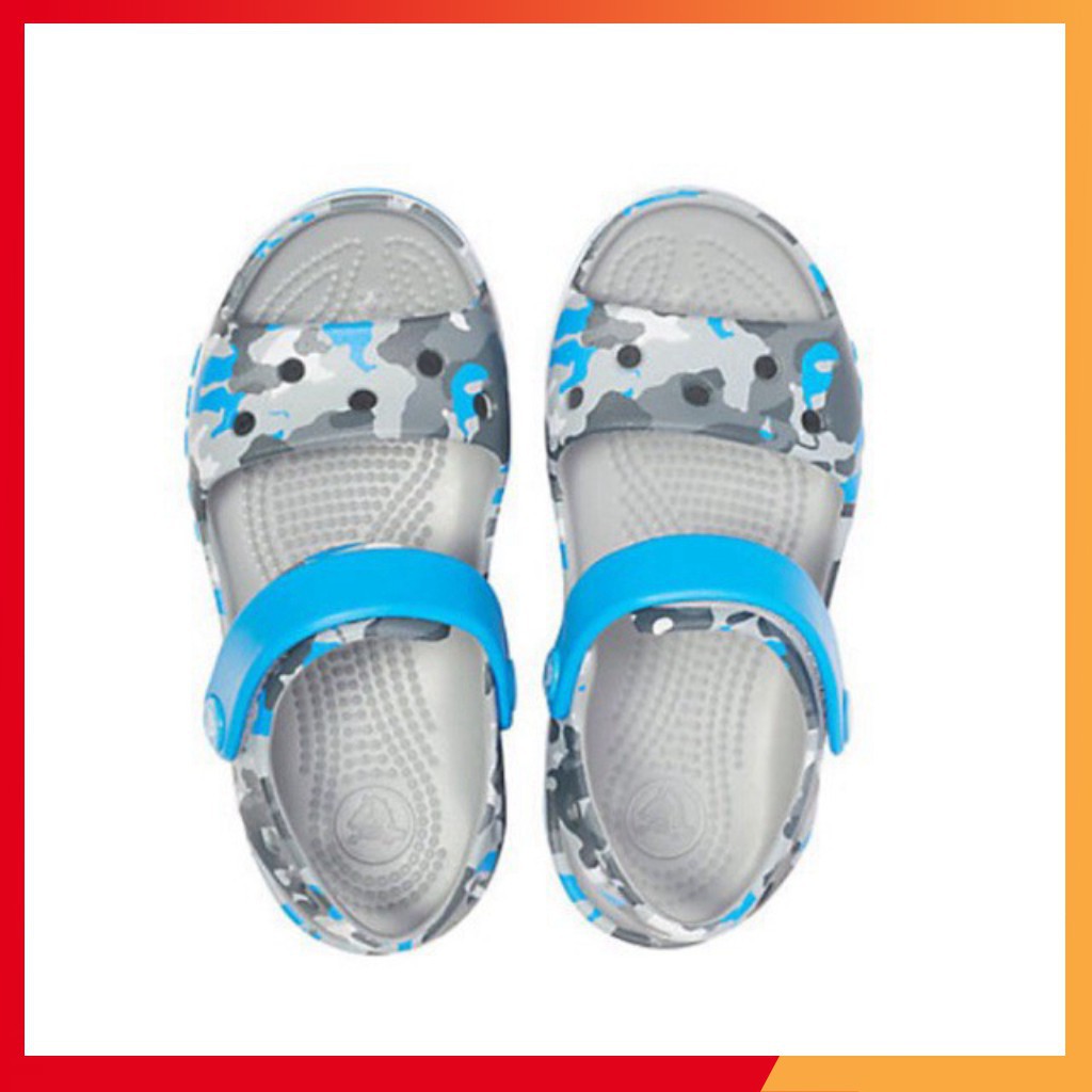 Sandal Trẻ Em - Dép Quai Hậu Cho Bé Cross Band Màu Camo Xanh - Tặng 10 Sticker Hình Gắn - Hàng nhập khẩu