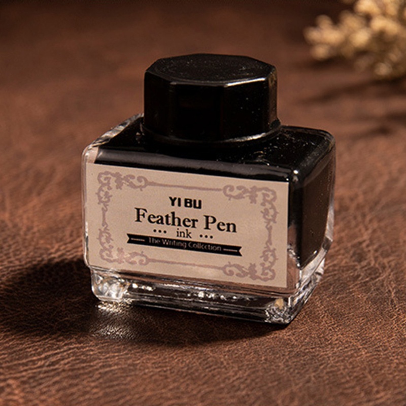 Hộp Đựng Bút Thư Pháp 5 Ngòi Họa Tiết Lông Vũ Cổ Điển Kèm Giá Đỡ Trái Tim