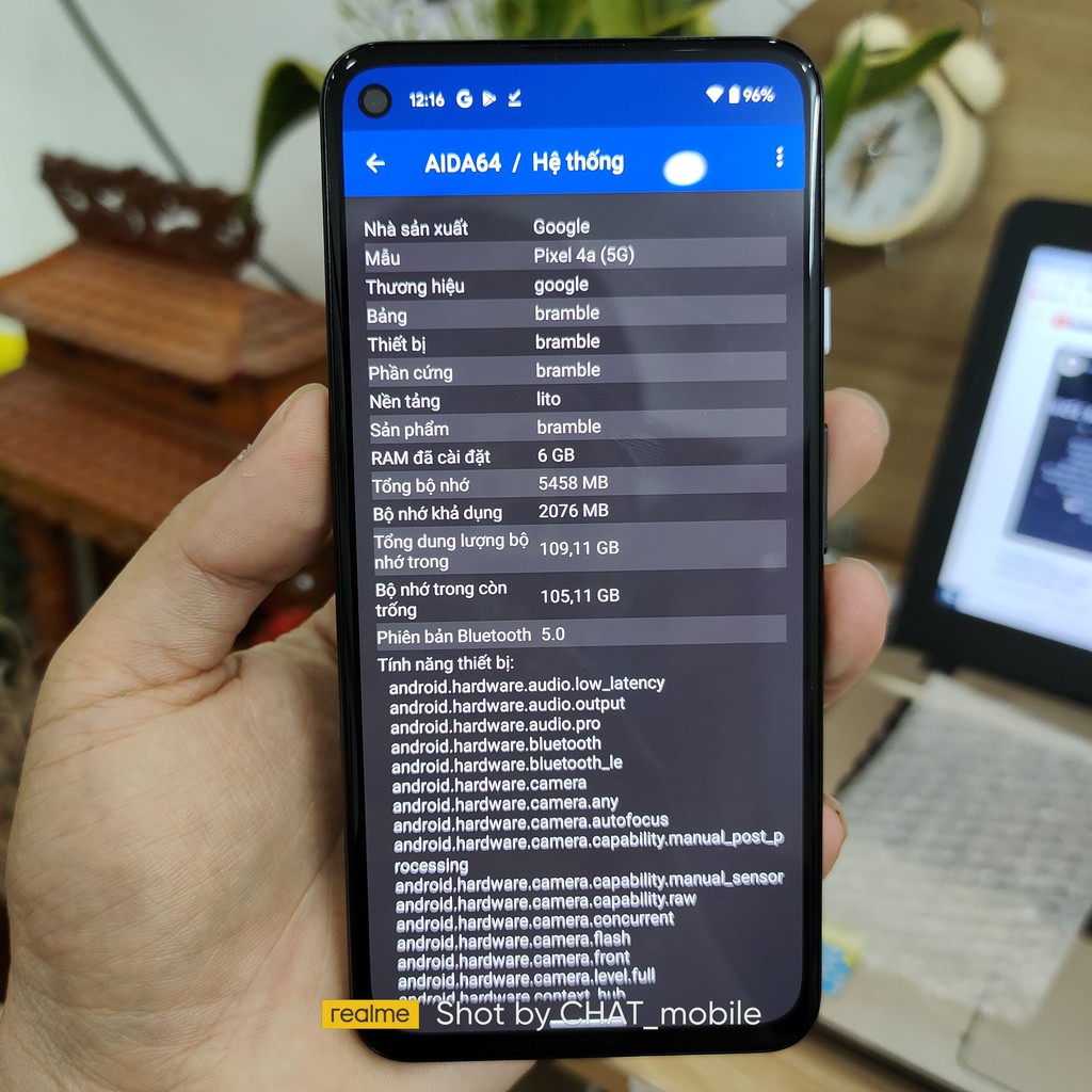 Điện thoại Google Pixel 4A 5G Quốc tế 2 Sim, 6/128gb,Snap 765G,Pin 3885 mah