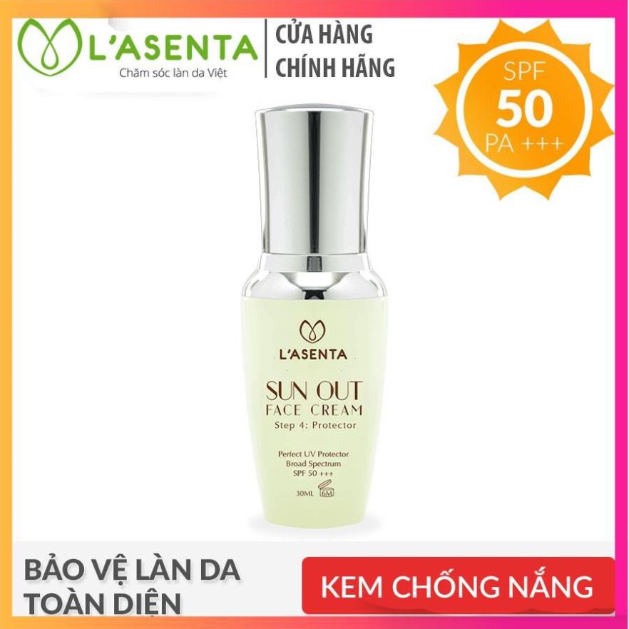 Kem Chống Nắng Vật Lý Bảo Vệ Toàn Diện Lasenta Sun Out Face SPF 50 PA+++ Chống Trôi,Dưỡng Trắng Lên Tone Da