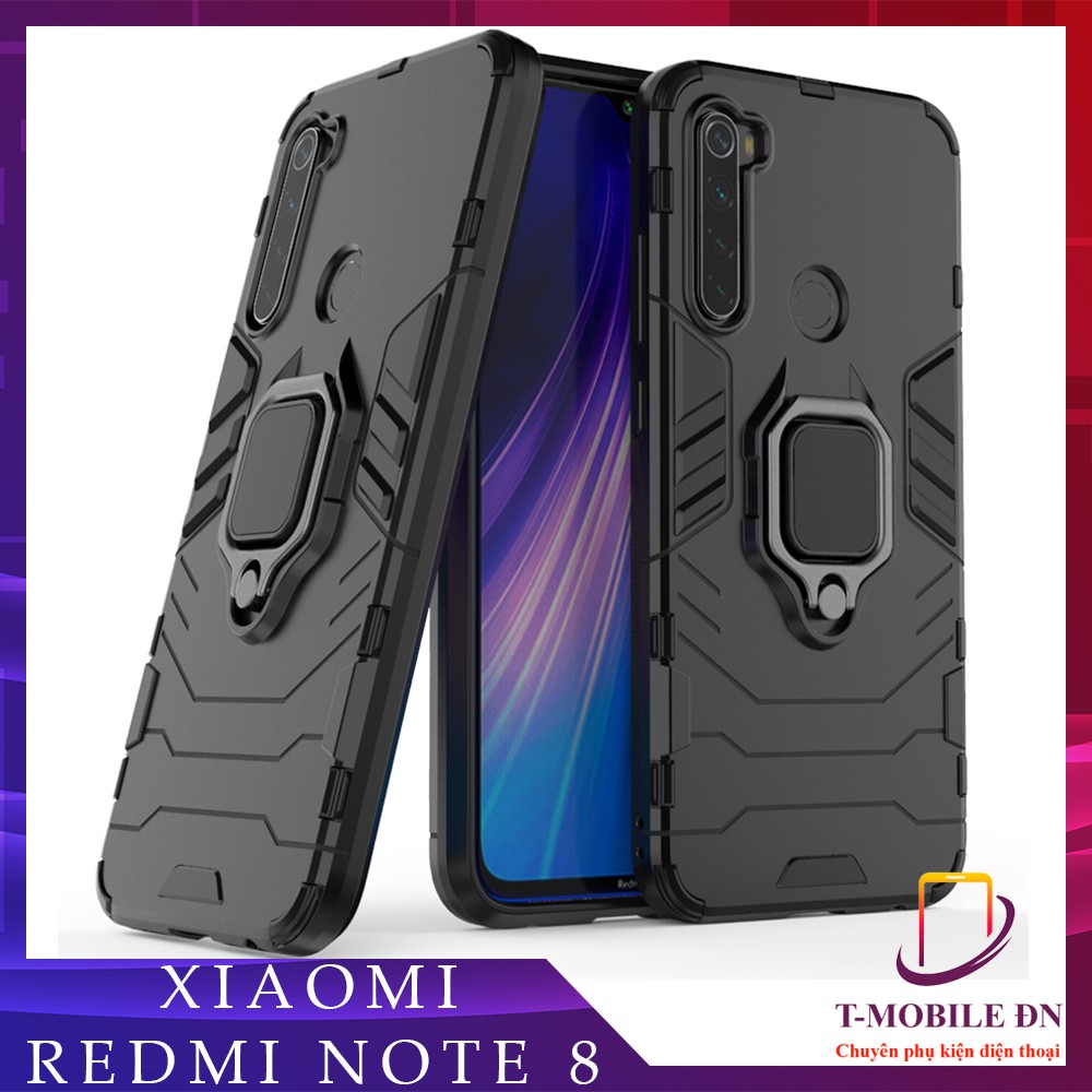 Ốp lưng Xiaomi Redmi Note 8 iron man chống sốc kèm nhẫn iring chống xem video bảo vệ camera