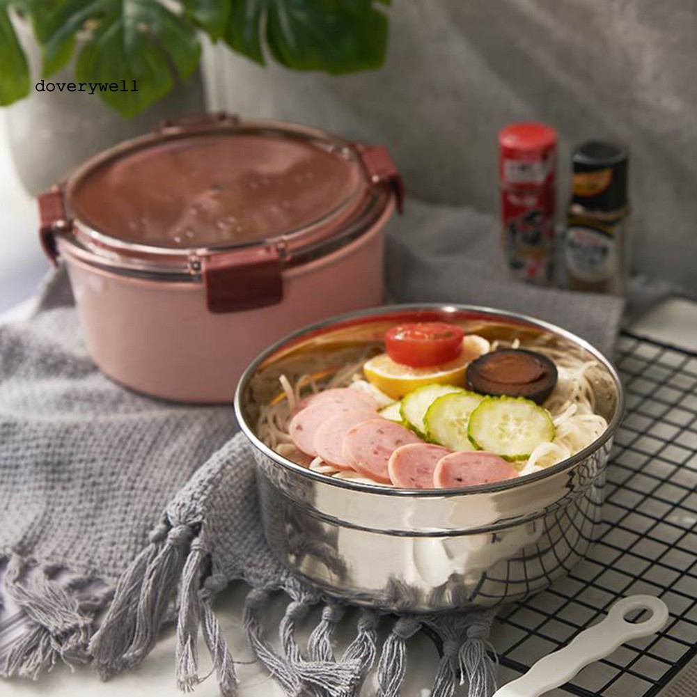 Hộp Đựng Cơm Trưa 1000ml Bằng Thép Không Gỉ Có Nắp Đậy Tiện Dụng