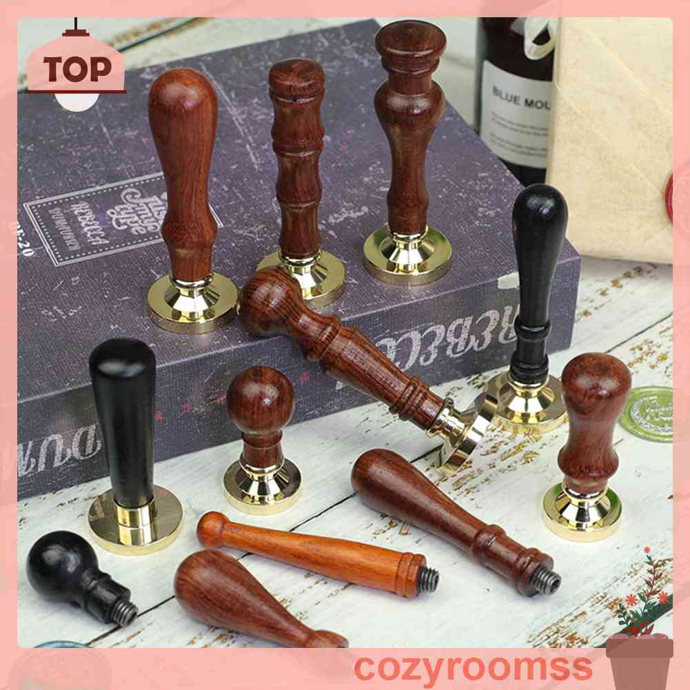 Con Dấu Tay Cầm Gỗ Khắc Hình Hoa Hồng Kiểu Cổ Điển