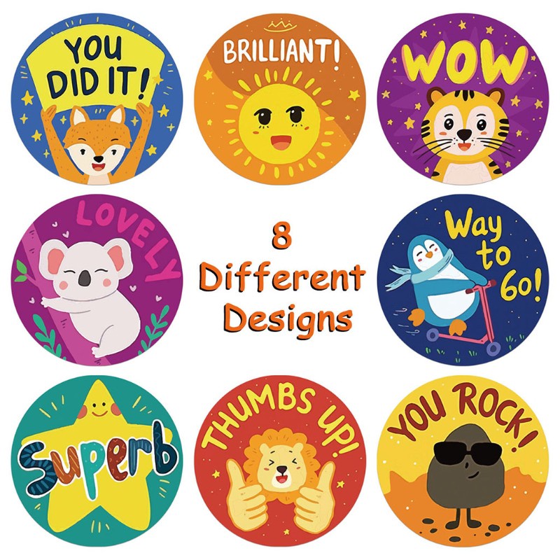 Cuộn 500 miếng dán trang trí sổ tay hình động vật hoạt hình