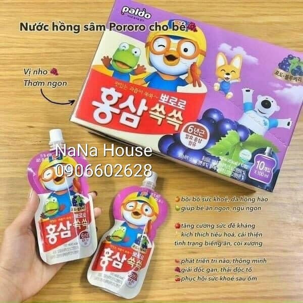 𝐍𝐮̛𝐨̛́𝐜 𝐇𝐨̂̀𝐧𝐠 𝐒𝐚̂𝐦 𝐡𝐨𝐚 𝐪𝐮𝐚̉ 𝐏𝐨𝐫𝐨𝐫𝐨 Hàn Quốc cho bé từ 3 tuổi gói 100ml