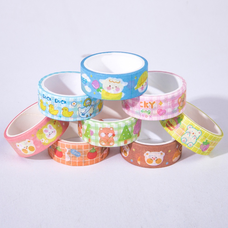 [Mã LIFE0803ALL giảm 10% đơn 0K] Cuộn băng keo washi trang trí sổ tay nhật ký đáng yêu đa năng