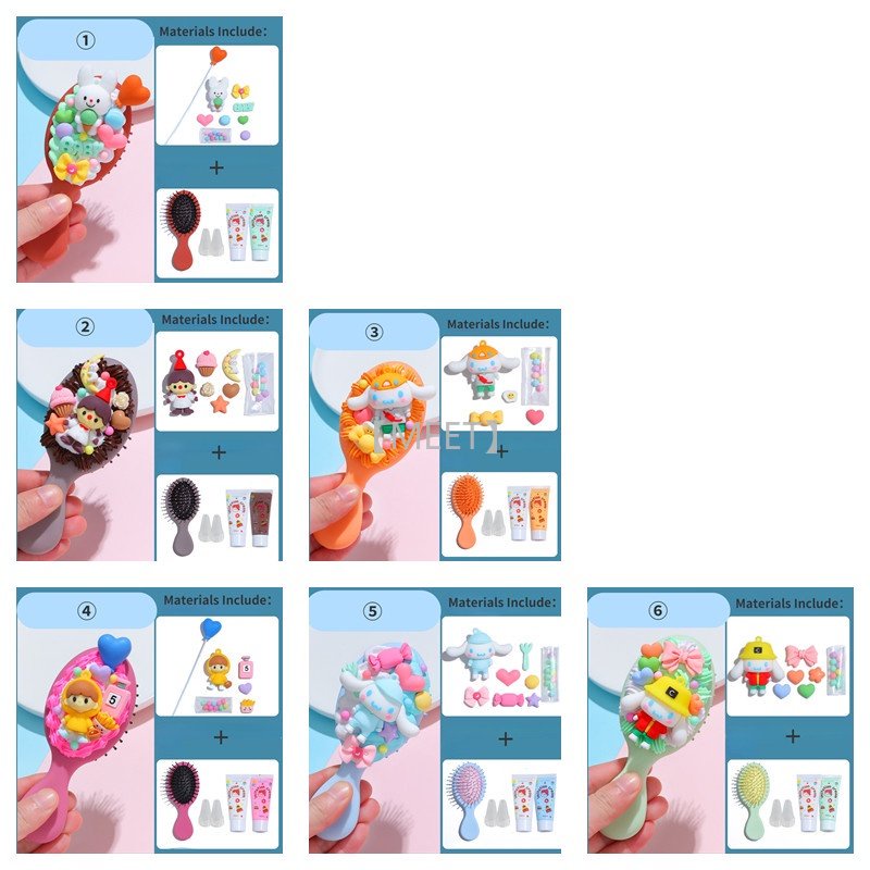Bộ Dụng Cụ Làm Búp Bê/ Lược Chải/Kem Mát Xa Bằng Nhựa Resin Hình Hoạt Hình DIY