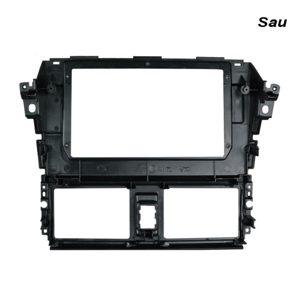 Mặt dưỡng màn hình Toyota Vios kèm jack zin 2014-2017 10 icnh