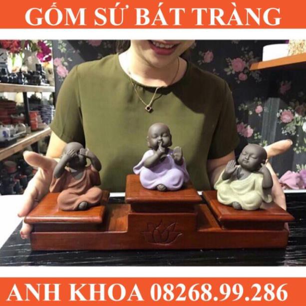Bộ tượng 3 không - Gốm sứ Bát Tràng Anh Khoa