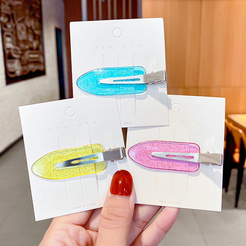 Kẹp Tóc Mái Màu Kẹo Trong Suốt Không Đường May Phong Cách Hàn Quốc Cho Nữ