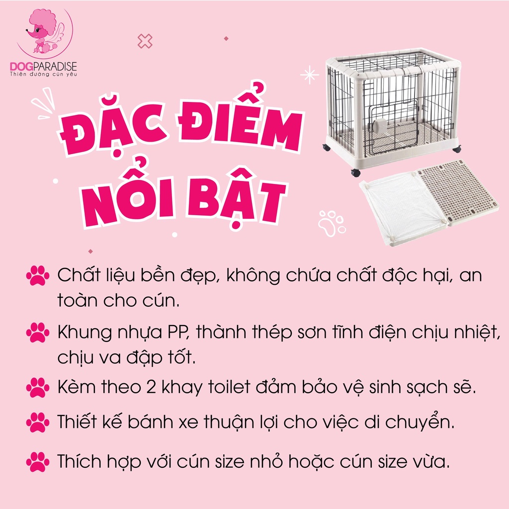 Chuồng chó mèo bằng sắt sơn tĩnh điện cao cấp  P1048 PIAN PIAN - Dog Paradise