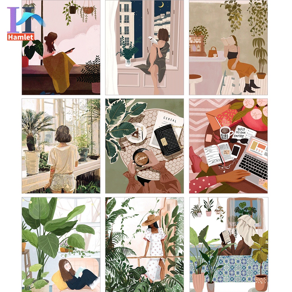 Bộ tranh sơn dầu Hamlet tô màu theo số dành cho trẻ em 40x50cm