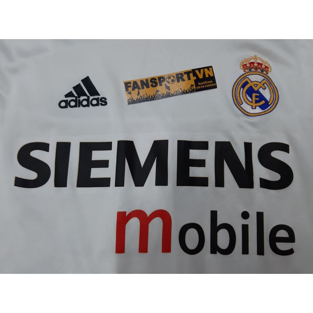 Áo đấu Real Madrid 2004-2005 home shirt jersey white cầu thủ bóng đá