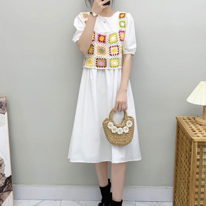 Áo Croptop Không Tay Họa Tiết Hoa Phong Cách Boho Ngọt Ngào Cho Nữ