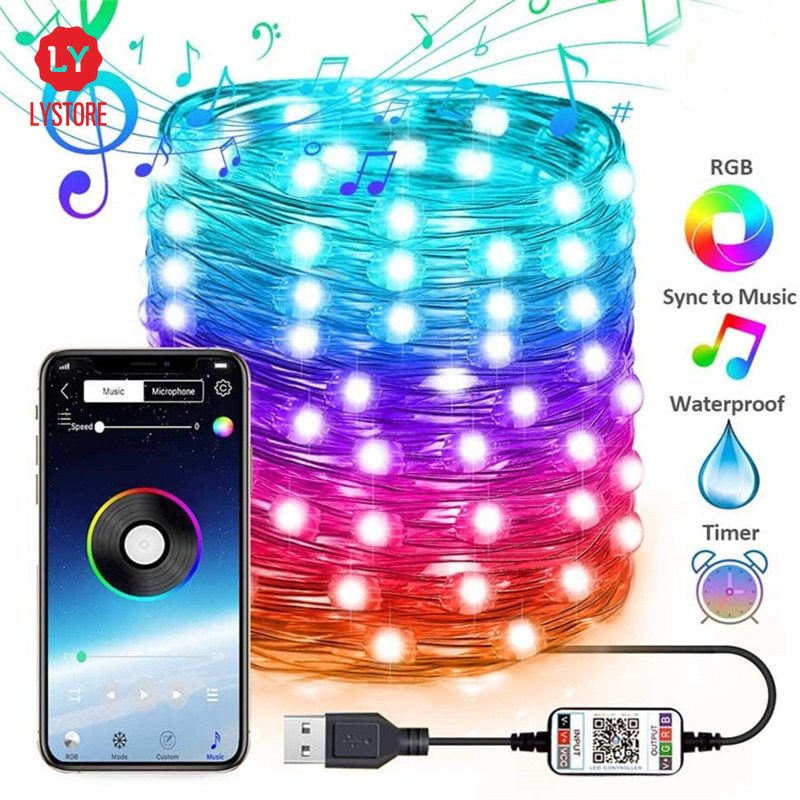 Dây Đèn Led 16 Màu Sắc Kết Nối Bluetooth Chống Thấm Nước Có Thể Thay Đổi Màu Sắc Tiện Dụng