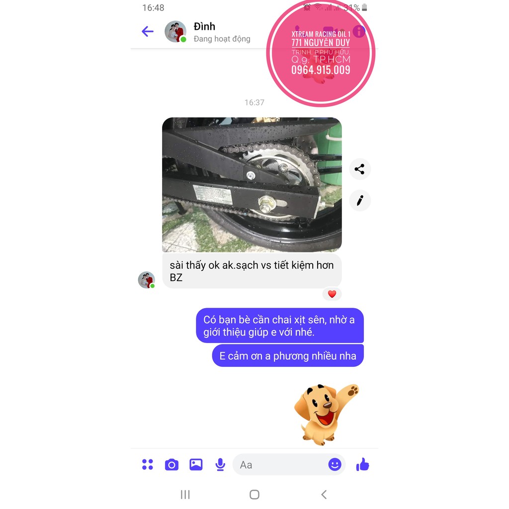 Combo chai xịt dưỡng sên xích Không Văng Giá Rẻ Xtra-50